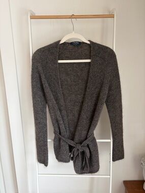 Vintage S MaxMara Charcoal Gray Wrap Sweater/Cardigan Fits like XS/S